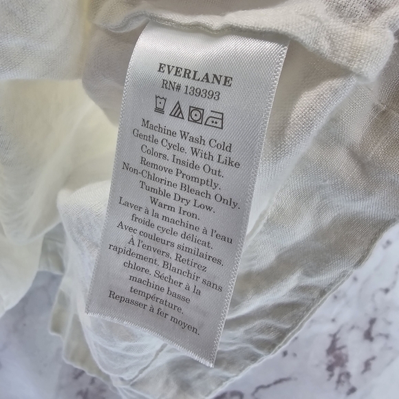 Everlane Tank Top Womens Small Linen Smocked Crop Picnic Shirt - Picture 10 of 12